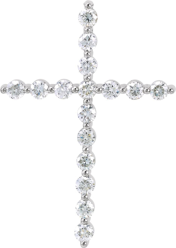 Platinum Diamond Cross Pendant (1.25 Ctw, G-H Color, I1 Clarity)