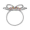 Sterling Silver, Pink Tourmaline and Arizona Peridot Flower Ring, Size 7
