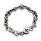Men's Polished Stainless Steel 22mm Rubber Cross Magnetic Clasp Bracelet, 8.5"
