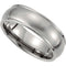 Satin Titanium 7mm Domed Grooved Inlay Comfort Fit Band