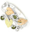 Lab Created Soude Peridot August Birthstone Ring, Sterling Silver, 12k Green and Rose Gold Black Hills Gold Motif, Size 9.25