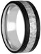 Men's Hammered Titanium, Black Carbon Fiber 8mm Comfort-Fit Band, Size 12.25