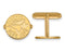 Gold-Plated Sterling Silver MLB Toronto Blue Jays Round Cuff Links, 15MM