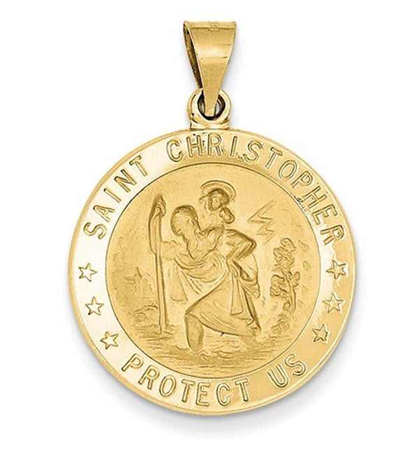18k Yellow Gold St. Christopher Medal Pendant (31X22MM)