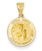 14k Yellow Gold Matka Boska Czestochowska Reversible Medal Pendant (17X14MM)