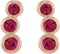 Chatham Created Ruby Three-Stone Ear Climbers, 14k Rose Gold