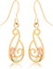 Mirror Polished Swirl Earrings, 10k Yellow Gold, 12k Green and Rose Gold Black Hills Gold Motif
