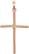 Diamond Beaded Cross 14k Rose Gold Pendant (.02 Ct, G-H Color, I1 Clarity)