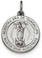 Sterling Silver Satin Antiqued Spanish Lady of Guadalupe Medal Pendant (21X18.5MM)