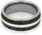 Tiger's Eye, Dinosaur Bone, Sterling Silver Stripe 8mm Comfort-Fit Titanium Band, Size 11.25