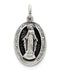 Sterling Silver Antiqued Miraculous Medal (25X13MM)