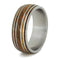 Oak Whiskey Barrel Wood 9mm Matte Titanium Comfort-Fit Band