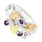 Lab Created Alexandrite June Birthstone Ring, Sterling Silver, 12k Green and Rose Gold Black Hills Gold Motif, Size 6.25