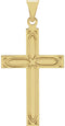 Christian Cross with Embossed Passion Cross 14k Yellow Gold Pendant