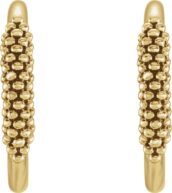Diamond Freeform J-Hoop Earrings, 14k Yellow Gold (.1 Ctw, G-H Color, I1 Clarity )