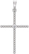 Platinum Diamond Beaded Cross Pendant (.03 Ct, G-H Color, I1 Clarity)