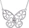 Diamond Butterfly Sterling Silver Pendant Necklace, 18" (.08 Cttw)