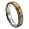 Delicate Olive Wood with Titanium Pinstripe 5mm Comfort Fit Titanium Wedding Band, Size 10