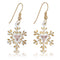White Powder Coat Snow Flake Earrings, Sterling Silver, 12k Rose Gold Black Hills Gold Motif