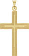 Cross with Embossed Cross Inside the Cross 14k Yellow Gold Pendant