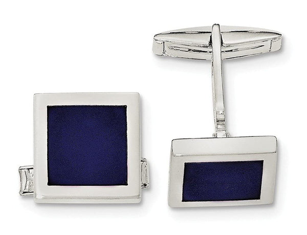 Sterling Silver Lapis Square Cuff Links