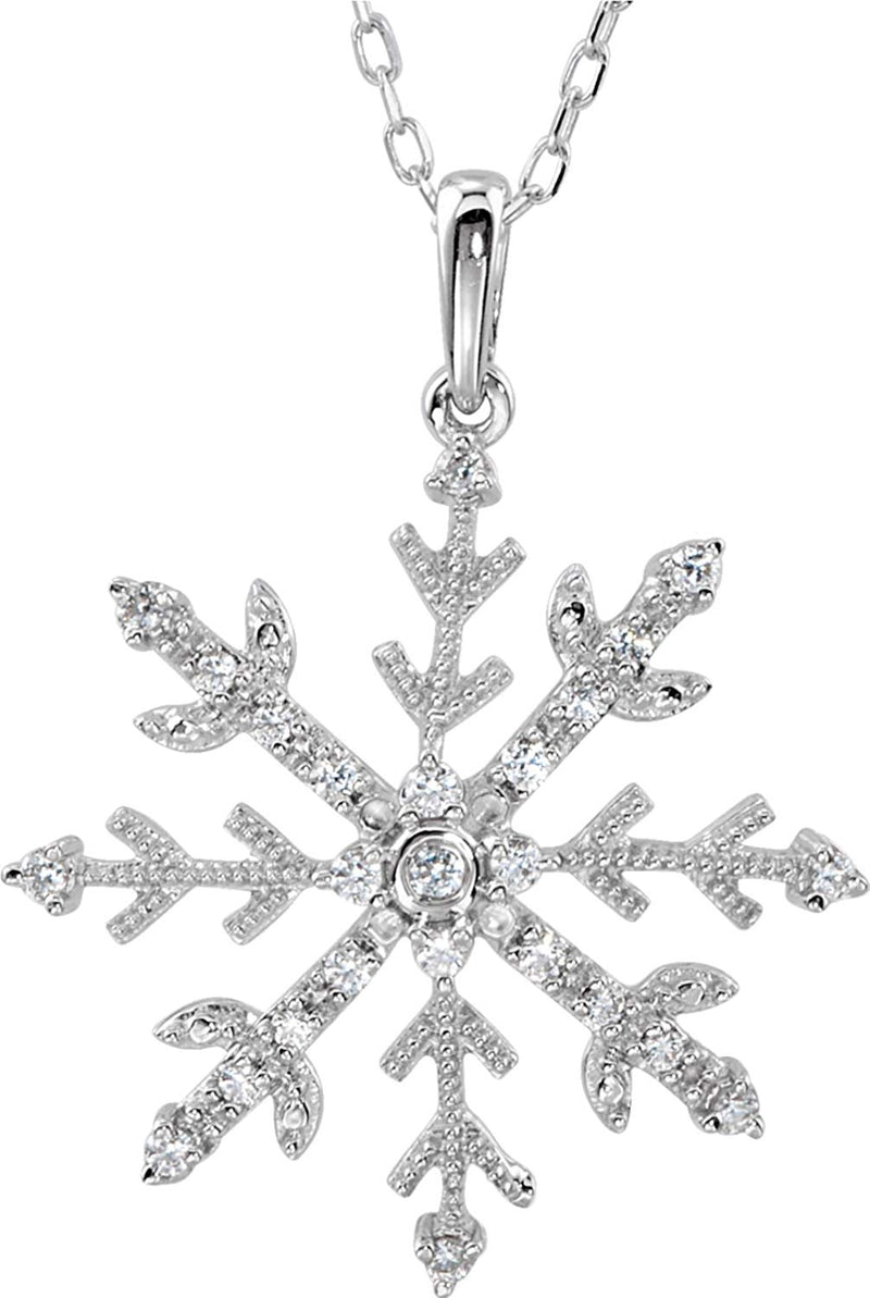 The Men's Jewelry Store (for HER) CZ Snowflake Sterling Silver Necklace, 18"