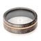 Deer Antler, 14k Rose Gold Pinstripe 5mm Comfort-Fit Titanium Wedding Band
