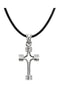Tubular Cross Sterling Silver Pendant Necklace, 18" (14.75 X 10.00 MM)
