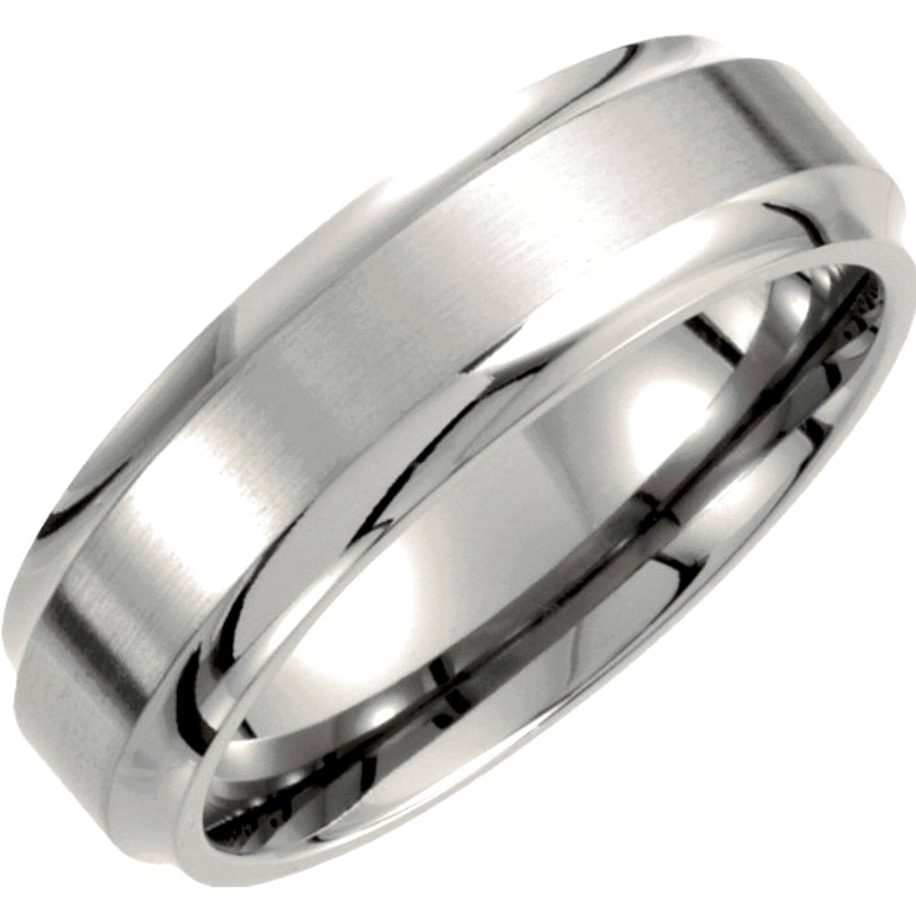 Titanium 7mm Stepped-Edge Comfort-Fit Band