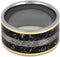 Black Stardust, Gibeon Meteorite, 14k Yellow Gold 11.5mm Comfort-Fit Titanium Wedding Band