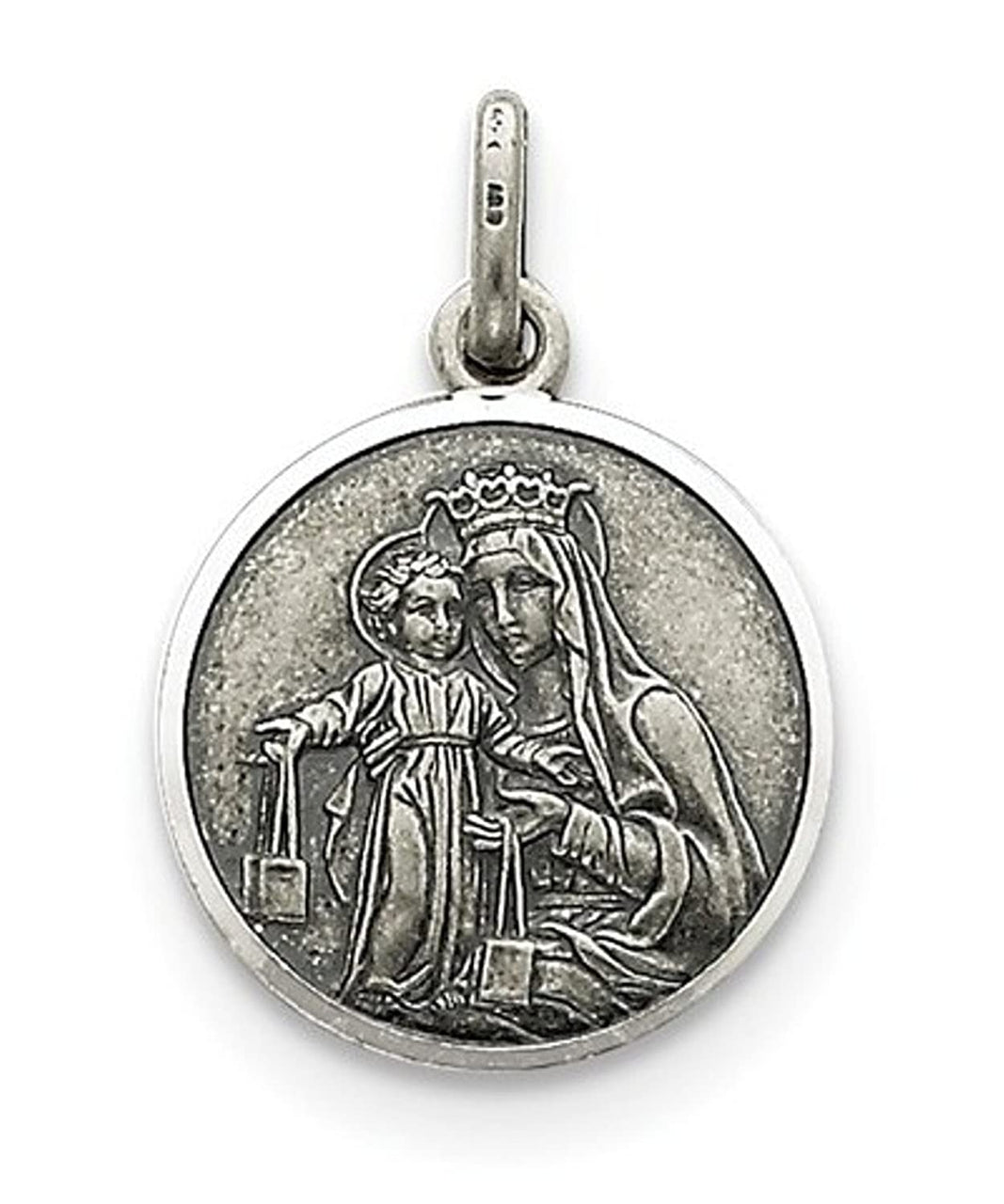 Sterling Silver Our Lady Of Mount Carmel Medal (25X15MM)