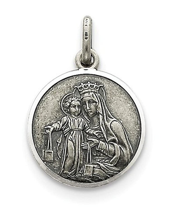 Sterling Silver Our Lady Of Mount Carmel Medal (25X15MM)