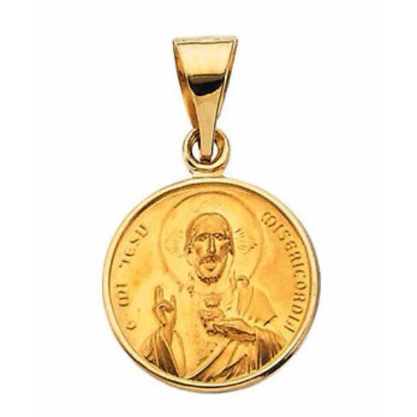 18k Yellow Gold Sacred Heart Medal (13 MM)