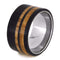 Bird's Eye Maple, Oak Wood, Blackwood 12mm Comfort-Fit Titanium Wedding Band
