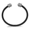 Men's Carbon Fiber Collection Black Chevron Carbon Fiber, Stainless Steel 10.5mm Cuff Bangle Bracelet