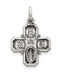 Sterling Silver Antiqued 4-Way Medal Charm Pendant (37X20 MM)