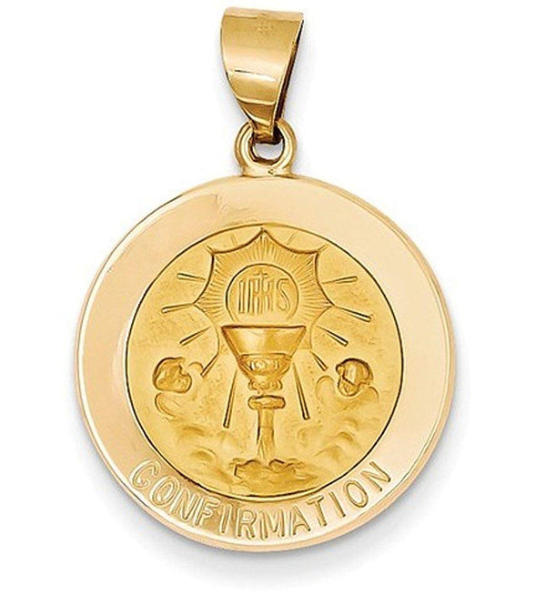 14k Yellow Gold Confirmation Medal Pendant (21X19MM)