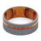 Beadblast Titanium 8mm Comfort Fit Tulip Wood Flat Band