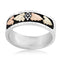 Diamond-Cut Antiqued Band, Sterling Silver, 12k Green and Rose Gold Black Hills Gold Motif