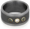 Diamond and Blue Sapphire 10mm Comfort-Fit Sandblasted Titanium Band