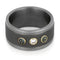 3-Stone Diamond and Blue Sapphire 10mm Comfort-Fit Sandblasted Titanium Band