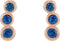 Chatham Created Blue Sapphire Three-Stone Ear Climbers, 14k Rose Gold
