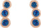 Blue Sapphire Three-Stone Ear Climbers, 14k Rose Gold