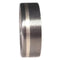 Brushed Satin Titanium, Inlaid Sterling Silver 7mm Comfortt-Fit Ring, Size 10