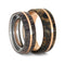 Deer Antler, Buckeye Burl, 14k Rose Gold Comfort-Fit Matte Titanium Couples Wedding Band Set