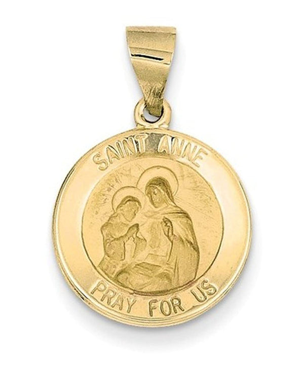 14k Yellow Gold St. Anne Medal Pendant (17X15MM)