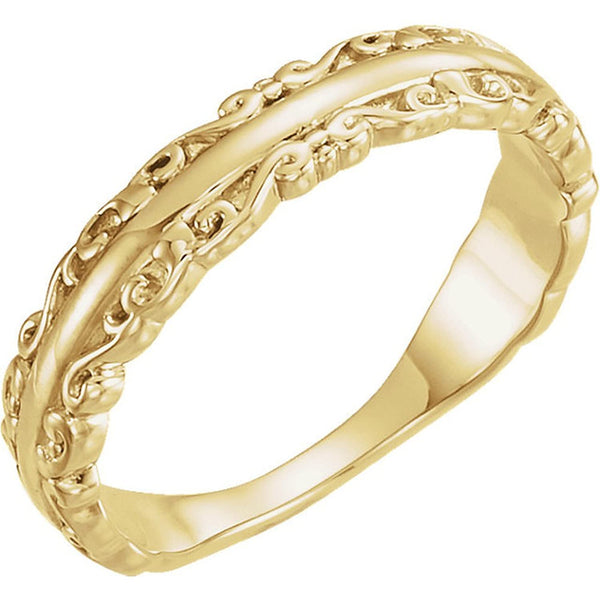 Scrollwork Stackable Ring, 14k Yellow Gold, Size 9