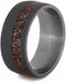Red Stardust 9mm Comfort-Fit Sandblasted Titanium Wedding Band, Size 9