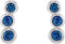 Platinum Blue Sapphire Three-Stone Ear Climbers