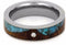 The Men's Jewelry Store (Unisex Jewelry) Diamond, Turquoise Wave, Koa Wood 5.5mm Comfort-Fit Titanium Ring